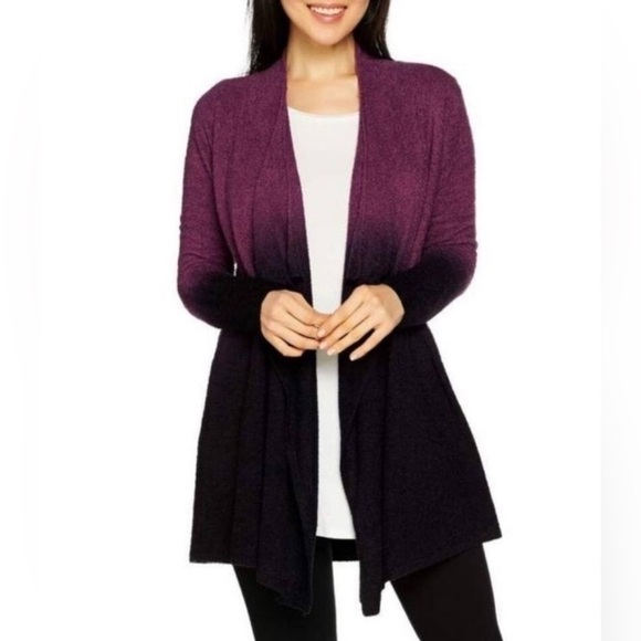 Barefoot dreams Ombre calypso sweater cardigan purple black small / medium - Picture 1 of 4